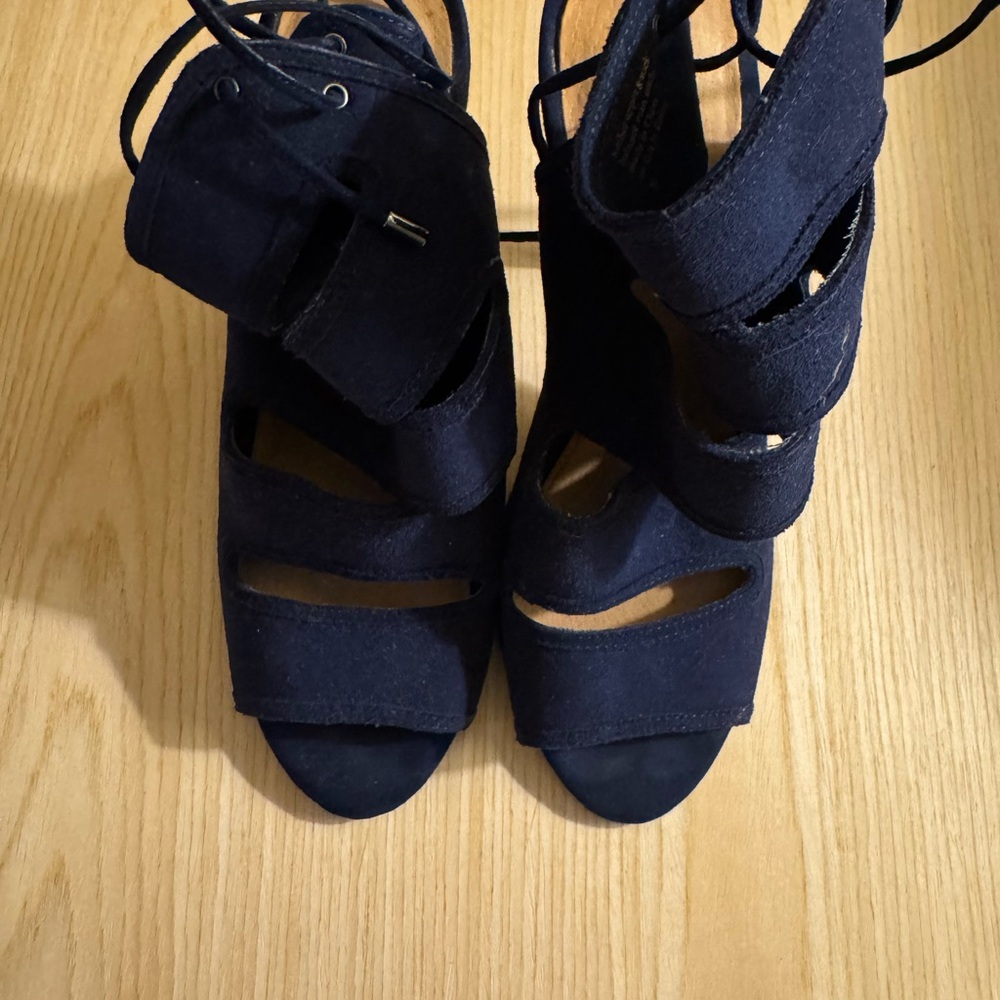 Navy Suede Women's Sandals